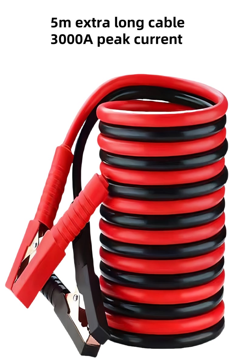 Generic 3000 amp 5 meter extra long car jumper cable | heavy duty car booster jumper cable | car truck emergency start cable with carrying case  - Image 1