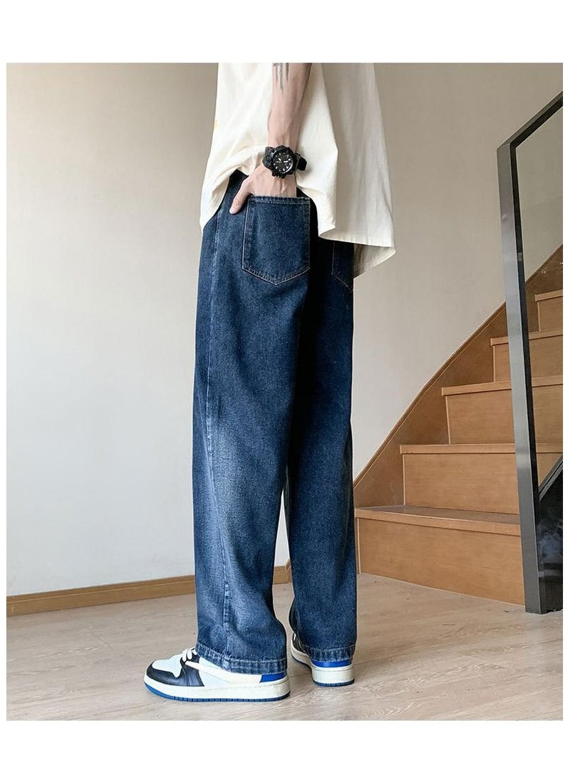 Fashionable Men's Loose Straight Leg Jeans, Wide Leg Casual Pants  - Image 3