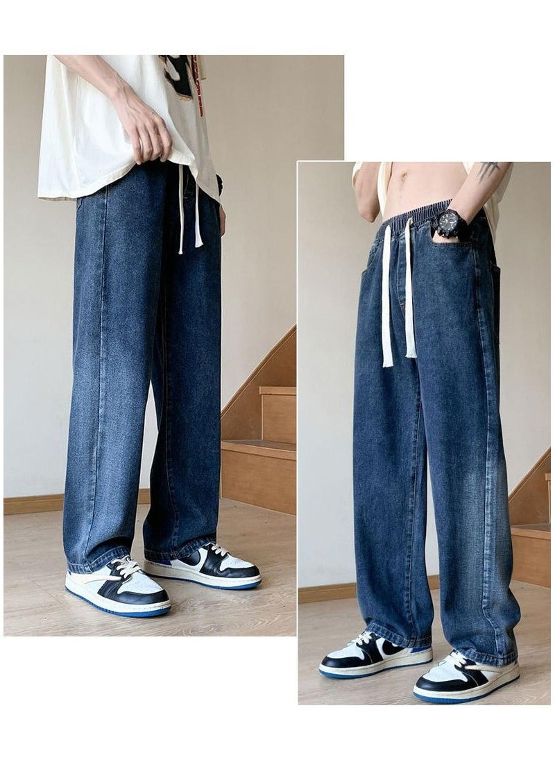 Fashionable Men's Loose Straight Leg Jeans, Wide Leg Casual Pants  - Image 1