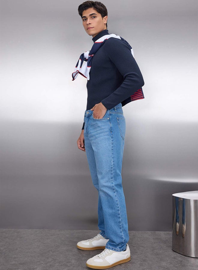 trendyol Blue Straight Fit Jeans TMNAW23JE00011 - Image 2