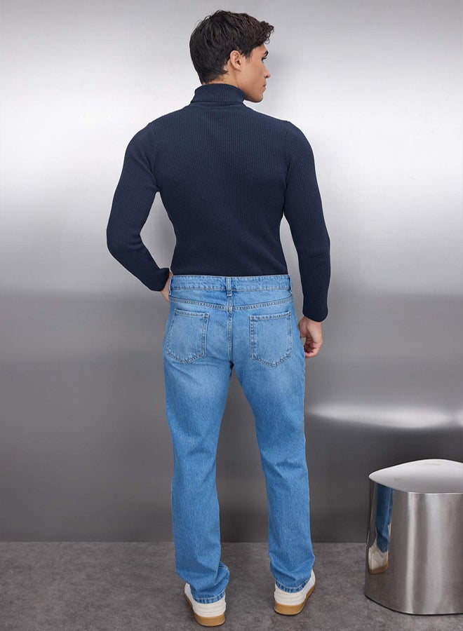 trendyol Blue Straight Fit Jeans TMNAW23JE00011 - Image 4
