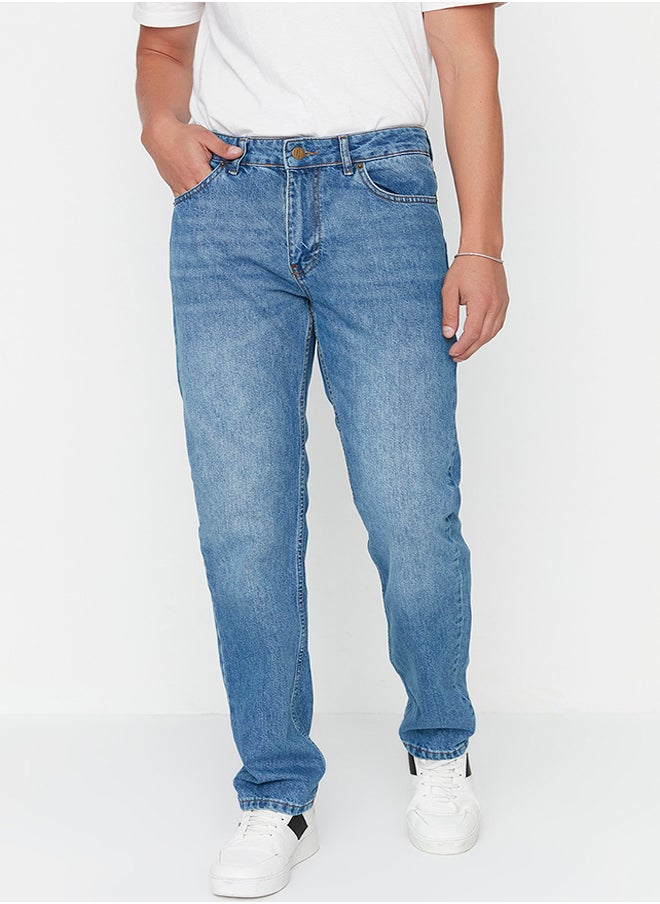 trendyol Blue Straight Fit Jeans TMNAW23JE00011  - Image 1