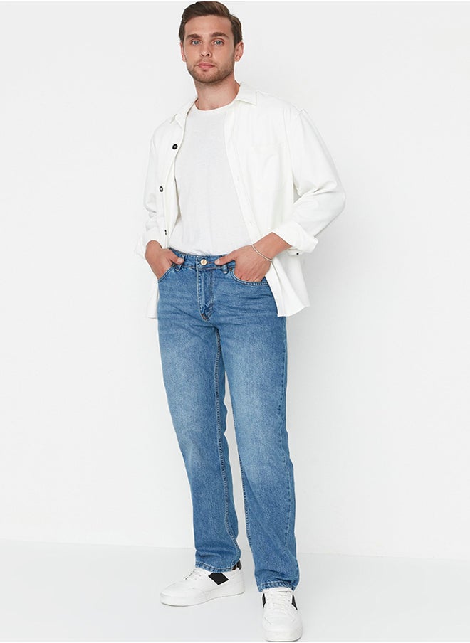 trendyol Blue Straight Fit Jeans TMNAW23JE00011  - Image 3