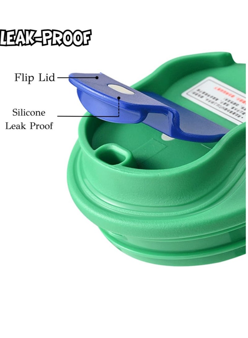 Stainless Steel Insulated Tumbler Thermos Bottles with Leak-Proof Flip Lid and Strap Suitable for Drinking Coffee Tea Water Milk (Beige15 oz) - Image 4