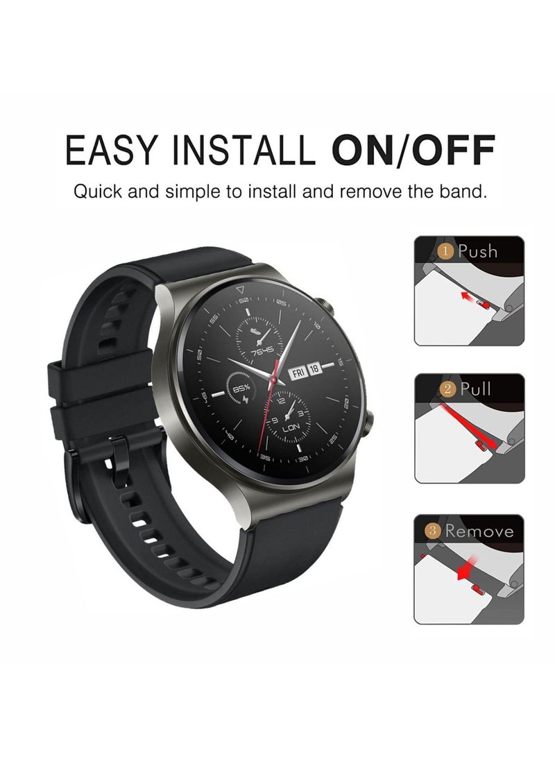 Silicone Bands Compatible with Huawei GT5 46mm/GT5pro 46mm/GT2 Pro 46mm 22mm Watch Strap for GT4 46mm/GT3 Pro 46mm/GT3 46mm/watch4 Pro/Watch Ultimate/Watch3/Watch3 Pro - Image 4