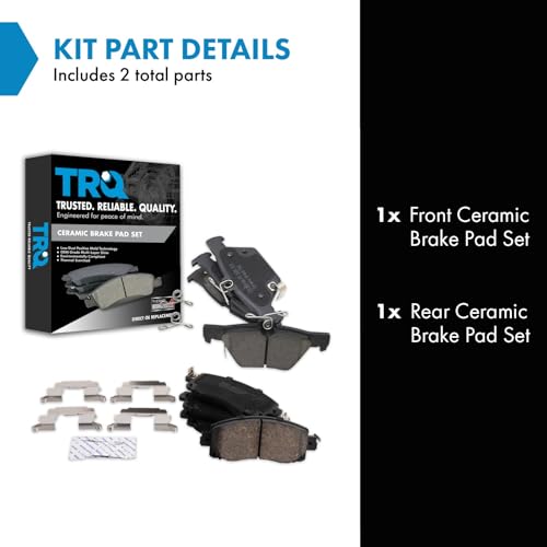 TRQ Front & Rear Brake Pads Ceramic Compatible with 2019-2021 Subaru Forester 2020-2021 Legacy 2020-2022 Outback - Image 2