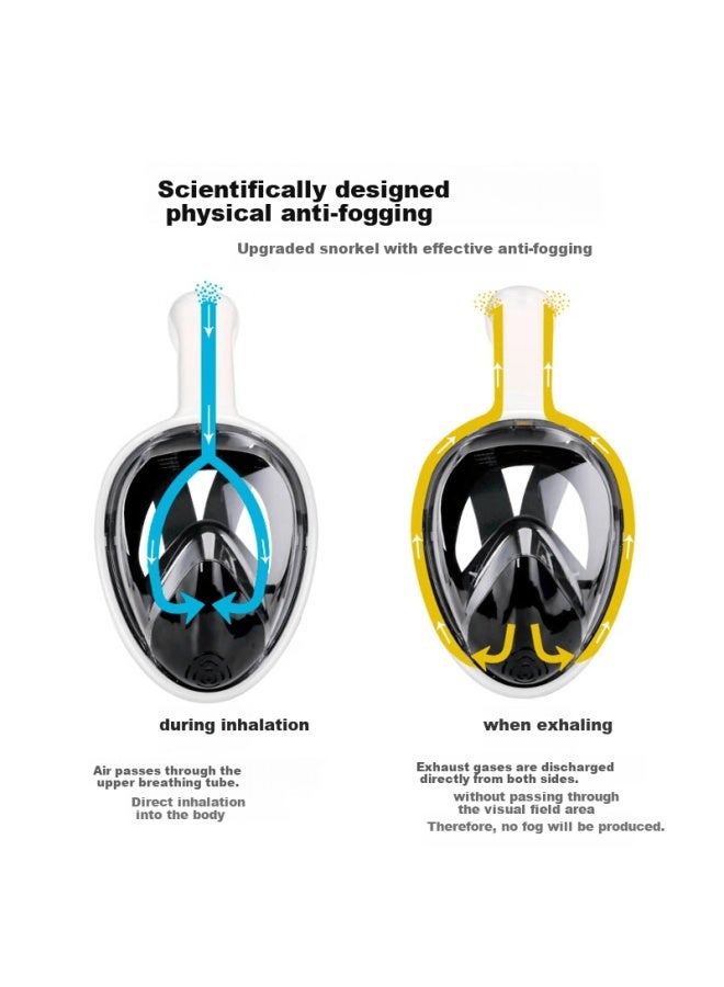 Copozz Snorkeling Gear Mask Set Full Face Dry Snorkel Black White L/xl - Image 2
