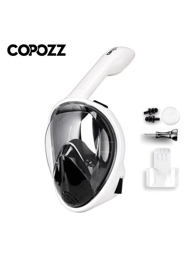 Copozz Snorkeling Gear Mask Set Full Face Dry Snorkel Black White L/xl - Image 1