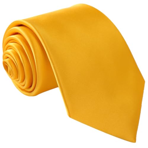 fortunatever Men's Solid Satin NecktieYellow Ties For Men With Gift Box - Image 1