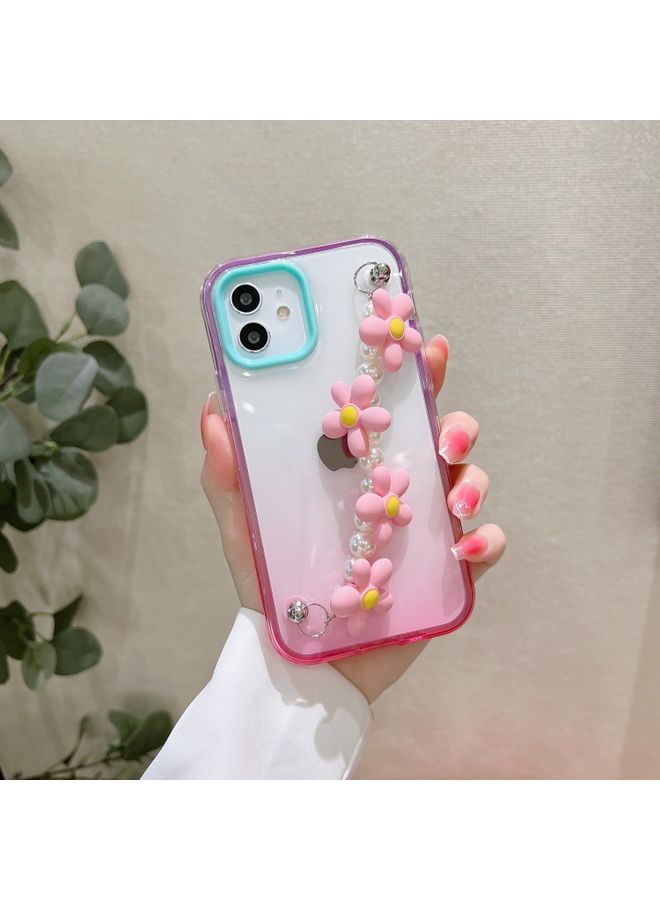 BGM Case Cover For iPhone 12 Gradient Flower Bracelet Phone Case Pink