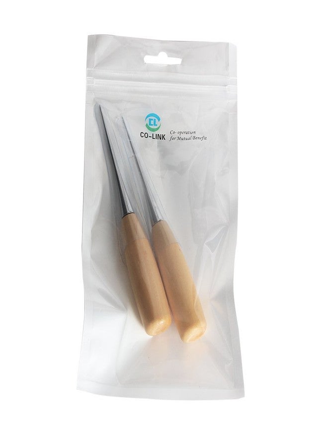 Co-link 2PCS Alloy Steel Wood Handle Punching Tapered Awl Craft Cloth Scratch Awl Repair Tool for DIY Craft - Image 5