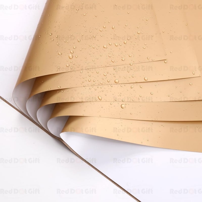 Red Dot Gift Pack of 20 Sheets Double Face Floral Wrapping Paper 57x57cm - White and Gold - Image 3