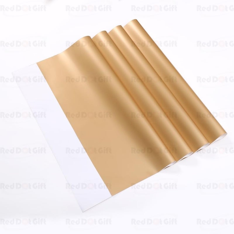 Red Dot Gift Pack of 20 Sheets Double Face Floral Wrapping Paper 57x57cm - White and Gold - Image 2