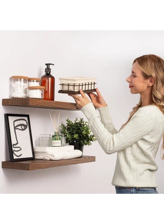 Home Gallery - Natural Wood Floating Shelf (Set Of 2) 70x4x17,5 cm - Image 1