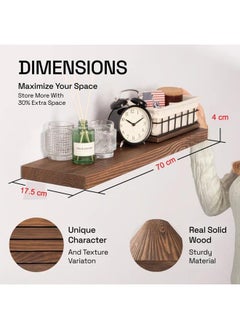 Home Gallery Natural Wood Floating Shelf (Set Of 2) 70x4x17,5 cm  - Image 2