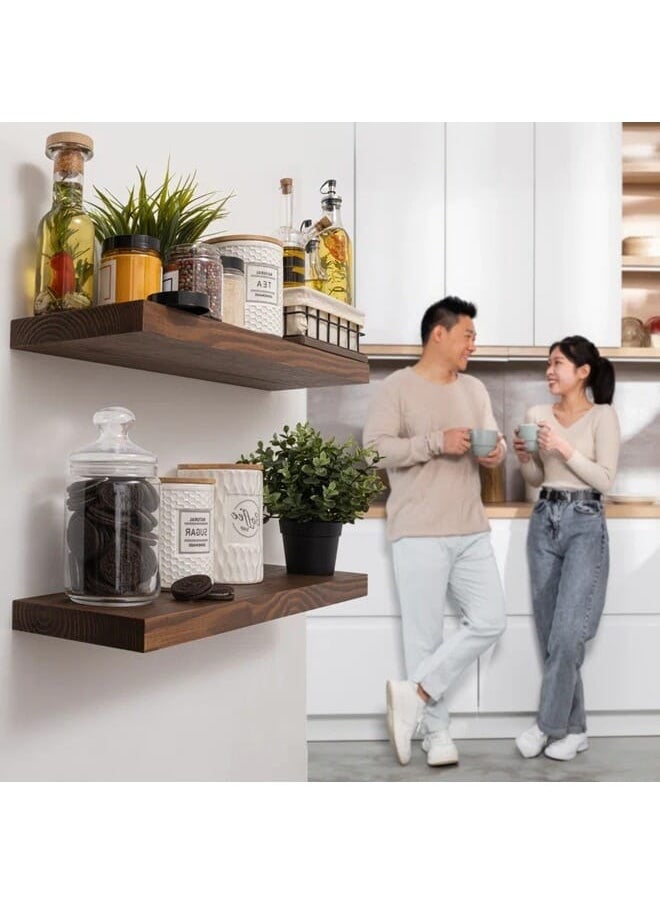 Home Gallery - Natural Wood Floating Shelf (Set Of 2) 70x4x17,5 cm - Image 1