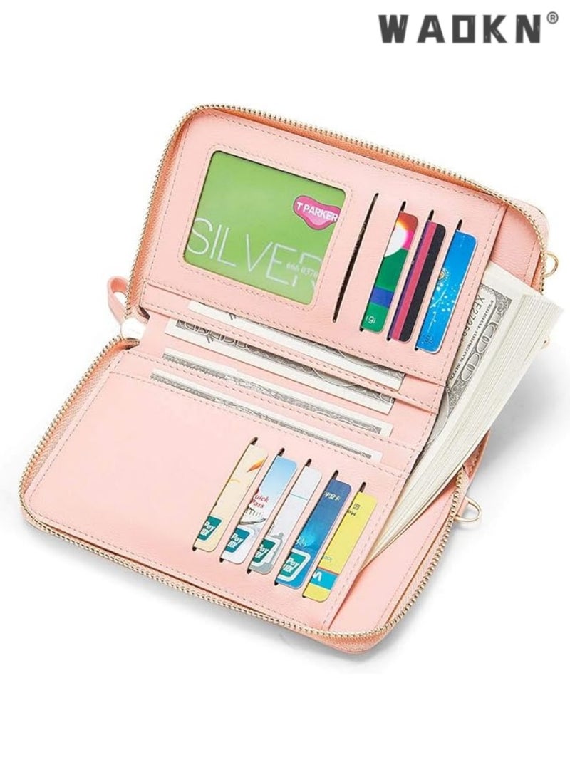 WAOKN Women's Crossbody Phone Purse, Compact & Portable Mobile Phone & Money Wallet Handbag, Featuring Dual-layer Zippers, Adjustable & Detachable Strap, Multiple Card Slots, A Must-have for Fashionable Outings  - Image 1