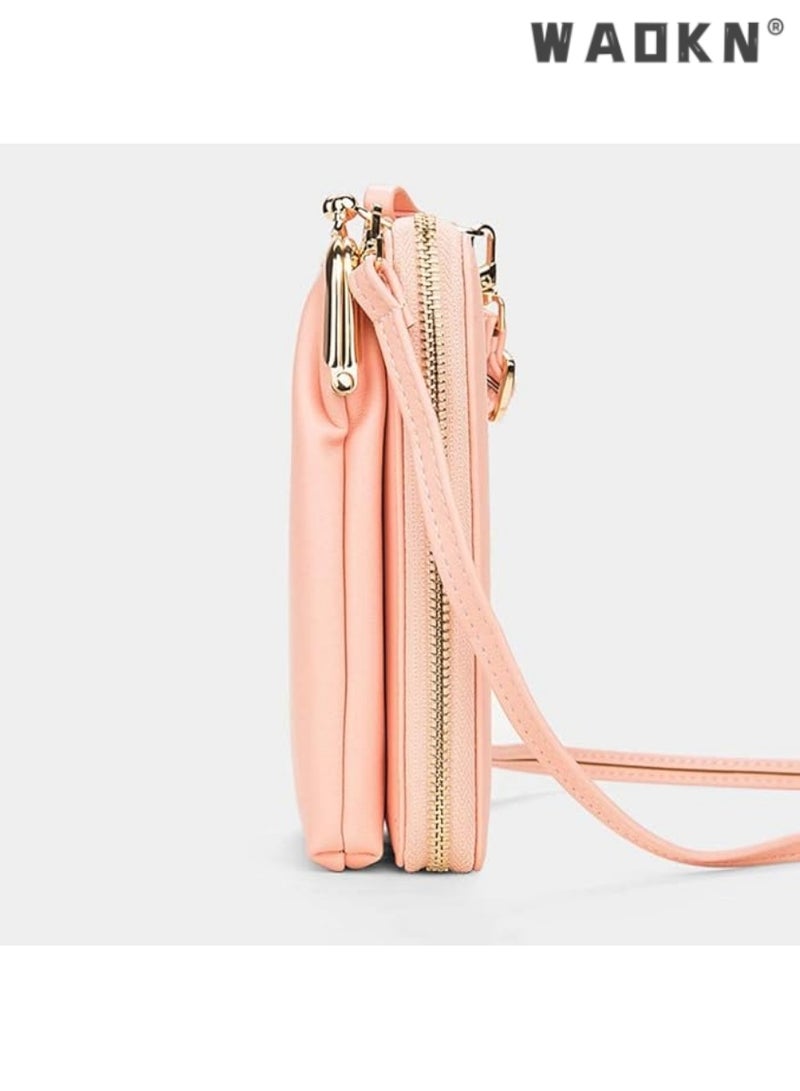 WAOKN Women's Crossbody Phone Purse, Compact & Portable Mobile Phone & Money Wallet Handbag, Featuring Dual-layer Zippers, Adjustable & Detachable Strap, Multiple Card Slots, A Must-have for Fashionable Outings  - Image 2