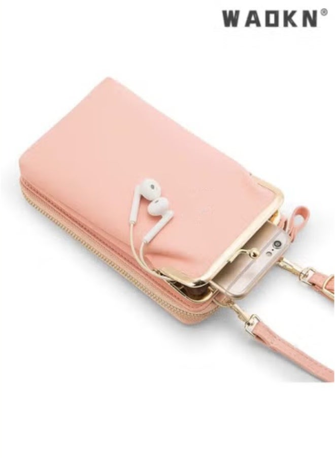 WAOKN Women's Crossbody Phone Purse, Compact & Portable Mobile Phone & Money Wallet Handbag, Featuring Dual-layer Zippers, Adjustable & Detachable Strap, Multiple Card Slots, A Must-have for Fashionable Outings  - Image 4