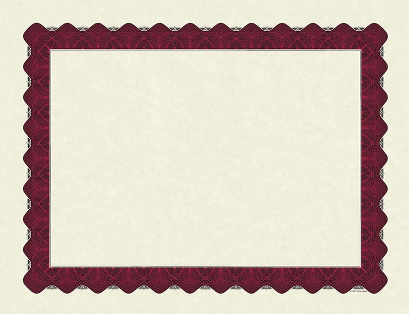 Great Papers Metallic Red Border Certificate 85x 11 100 Count 934100