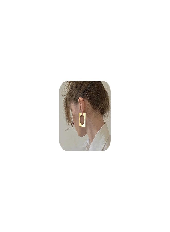 eartif Square Hoop Earrings for Women Large Chunky Gold Hoops EarringsExaggerate Big Geometric Dangle Statement Earring Hypoallergenic Jewelry (Gold) - Image 1