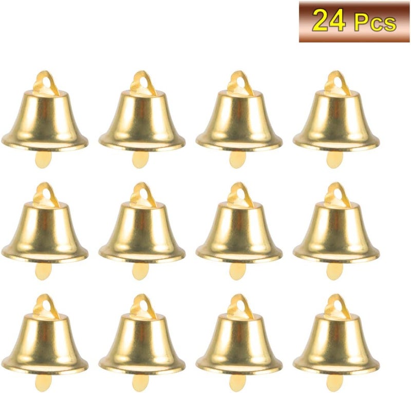 TINKSKY 24pcs 45mm Jingle Bell Christms Ornaments Door Christmas Tree Hanging Decoration Pendants for Christmas Home Holiday Party Decor Wedding Favors Golden - Image 2