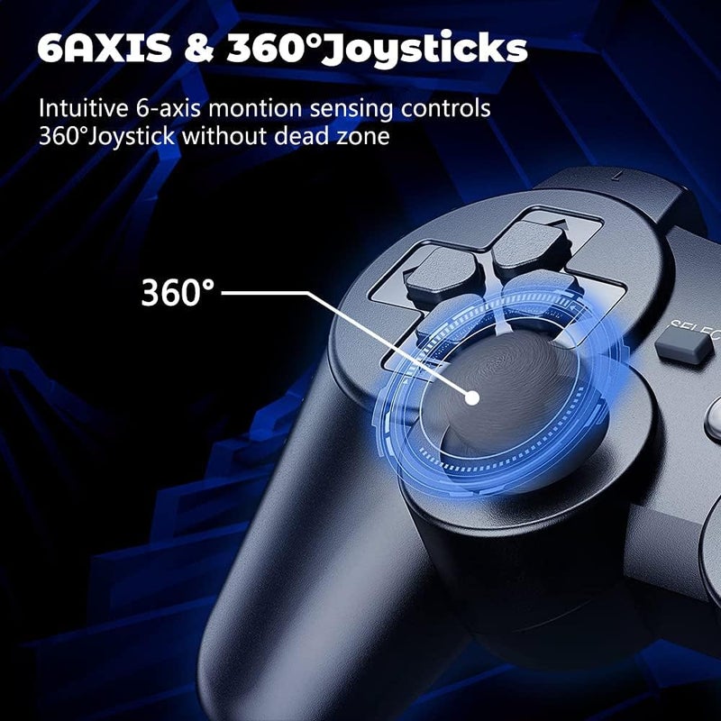 CHENGDAO جهاز تحكم لاسلكي CHENGDAO لـ PS3، جهاز تحكم SIX-AXIS مزدوج الصدمات لـ PlayStation 3 مع كابل شحن... - Image 3