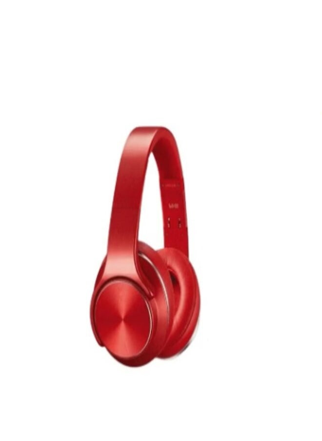 Wireless Bluetooth Headset with 2-in-1 Speaker Allows Taking Calls On The Go And Long Lasting Battery In An Elegant Design Over The Ear by Bastec Series 6 - Red