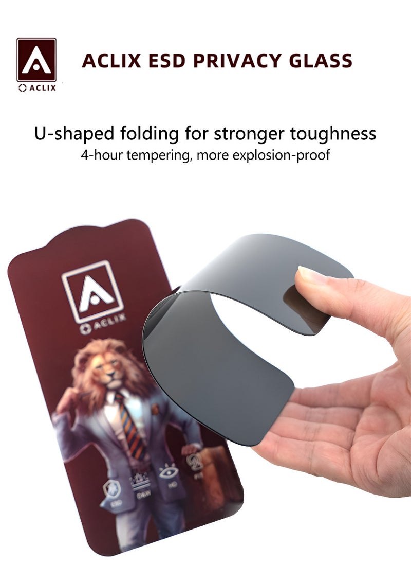 ACLIX 2 Pieces Antistatic ESD Dustproof Premium Quality High Definition Anti-Spy Privacy Tempered Glass Screen Protector Designed For  iPhone 14 Pro Max - Image 5
