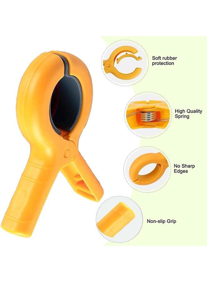 4 قطع مشابك مناشف شاطئ كبيرة، مشابك مناشف ملونة لكراسي التشمس، مشابك مناشف لكراسي التشمس وحبال الغسيل وكراسي حمام السباحة وكراسي التشمس، متينة، مشابك ملابس، مقاومة للرياح - Image 3