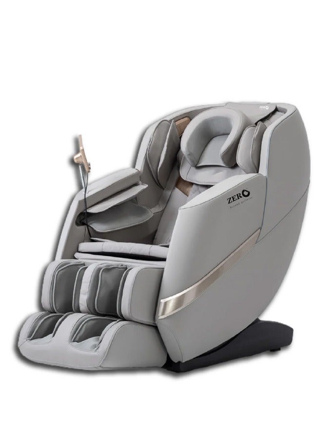 Zero Beyond Wellness ZERO HEALTHCARE Heal Master Massage Chair Full Body Massage with 20 Rollers, 48 Airbags, Heating Therapy, Zero Gravity, Adjustable Footrest, 5 Auto Programs & Premium Leather (Grey) + FREE Clingy Scalp Massager Included - Image 1