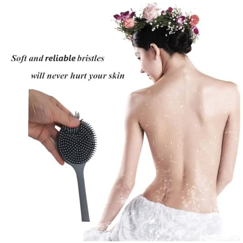 Cinlitek Silicone Body Scrubber - Long Handle Back Scrubber, Shower Exfoliator - Image 4