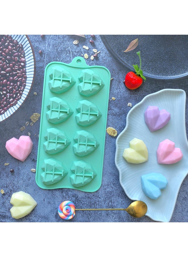 8 Even Diamond Love Heart Chocolate 110 Candy Pudding Dessert Mold Cake Decoration Plug-in Kitchen Baking Utensils-Color - Image 2