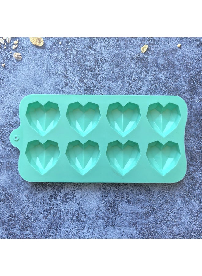8 Even Diamond Love Heart Chocolate 110 Candy Pudding Dessert Mold Cake Decoration Plug-in Kitchen Baking Utensils-Color - Image 1