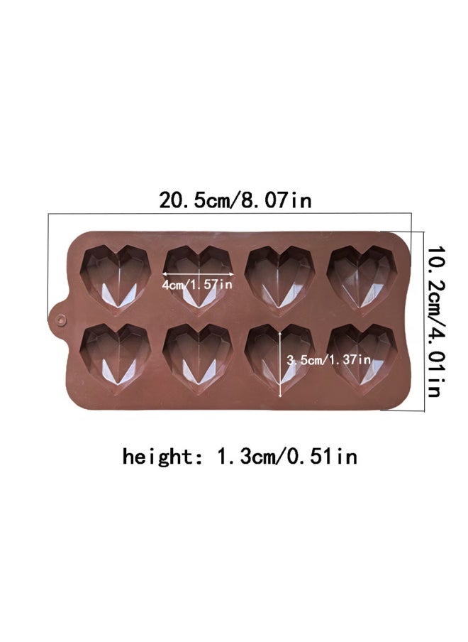 8 Even Diamond Love Heart Chocolate 110 Candy Pudding Dessert Mold Cake Decoration Plug-in Kitchen Baking Utensils-Color - Image 4