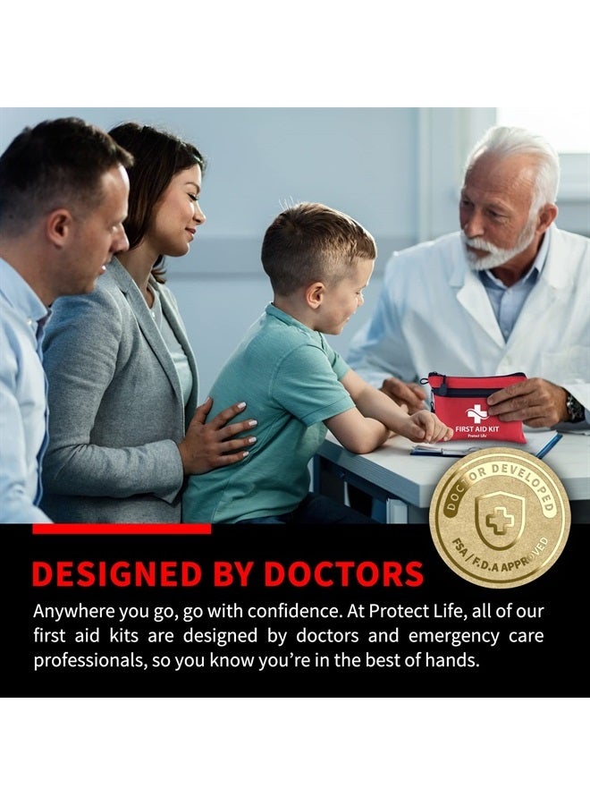 Protect Life First Aid Kit for Home/Business | HSA/FSA Eligible Emergency Kit | Hiking First aid kit Camping | Travel First Aid Kit for Car|Small First Aid Kit Travel/Survival Medical kit - 100 Pieces  - Image 2