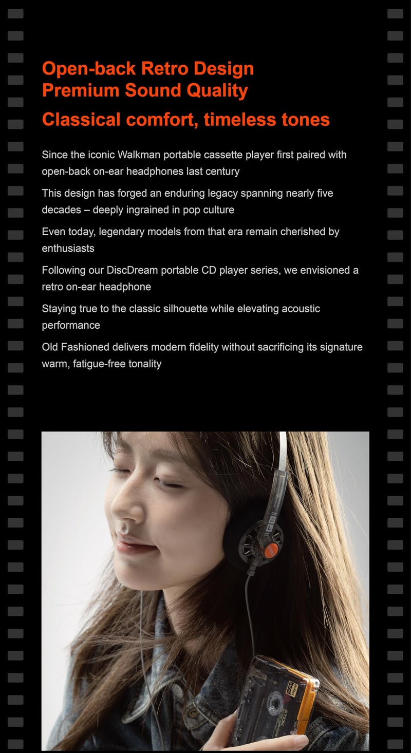 Moondrop Old Fashioned 40mm On-Ear Headphone with 0.78mm 2pin Cable 3.5mm Plug - Image 5