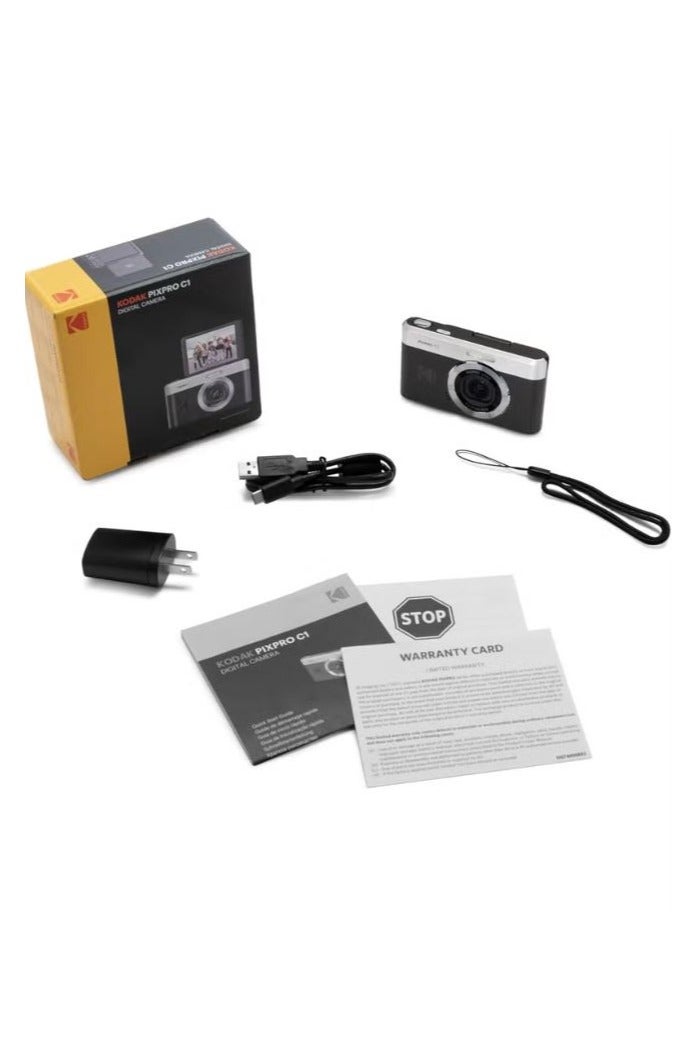 Kodak Co Kodak PIXPRO C1 Compact Digital Camera 13MP BSI CMOS, 4X Zoom, 2.8" LCD, LED Flash, Rechargeable Battery – Black - Image 3