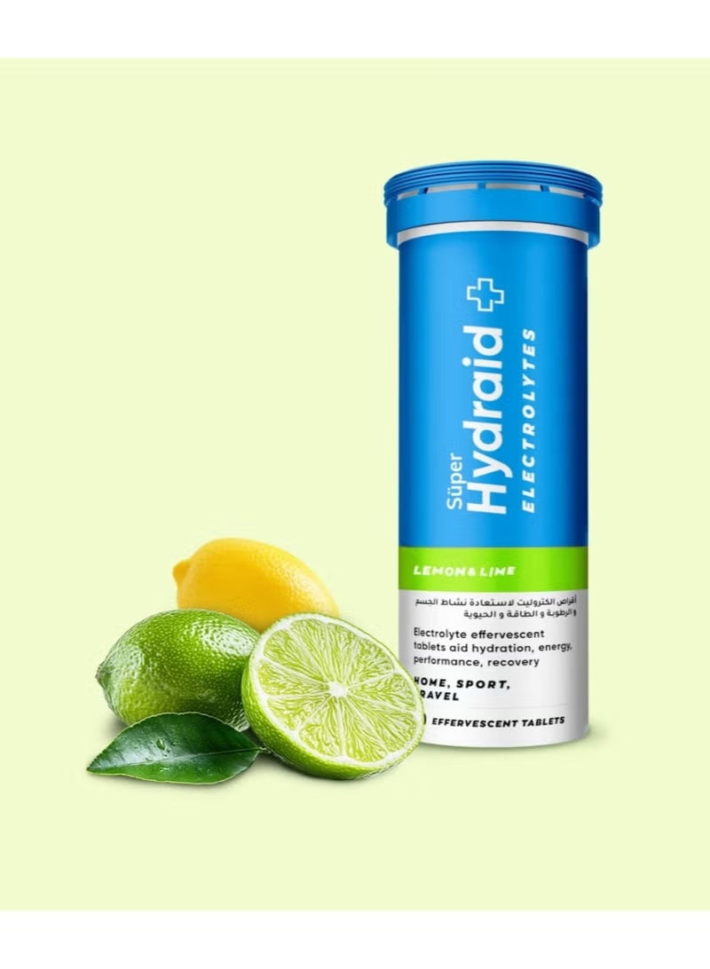 Super Hydraid Electrolyte Drink Mix Lemon & Lime Effervescent Tablets 10s - Image 1