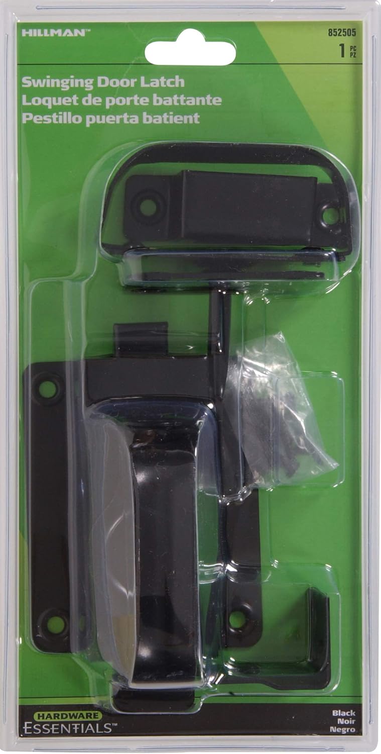 HARDWARE ESSENTIALS 852505 Black Swinging Door Latches - for 3/4" to 2-1/4" Door - Image 2