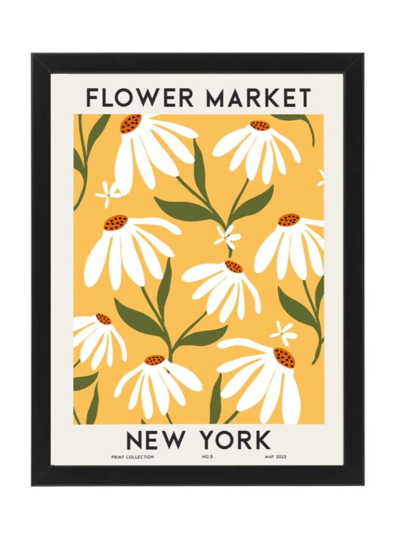 Boomah Accessories Flower Market New York Colorful Botanical Art Poster with Frame 30x40cm 