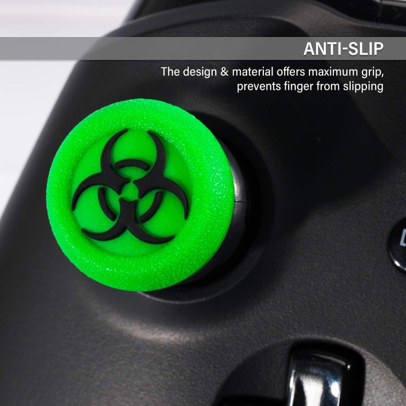 Playrealm FPS Thumbstick Extender & 3D Texture Rubber Silicone Grip Cover 2 Sets for Xbox Series X/S & Xbox One Controller(BioH Green) - Image 5
