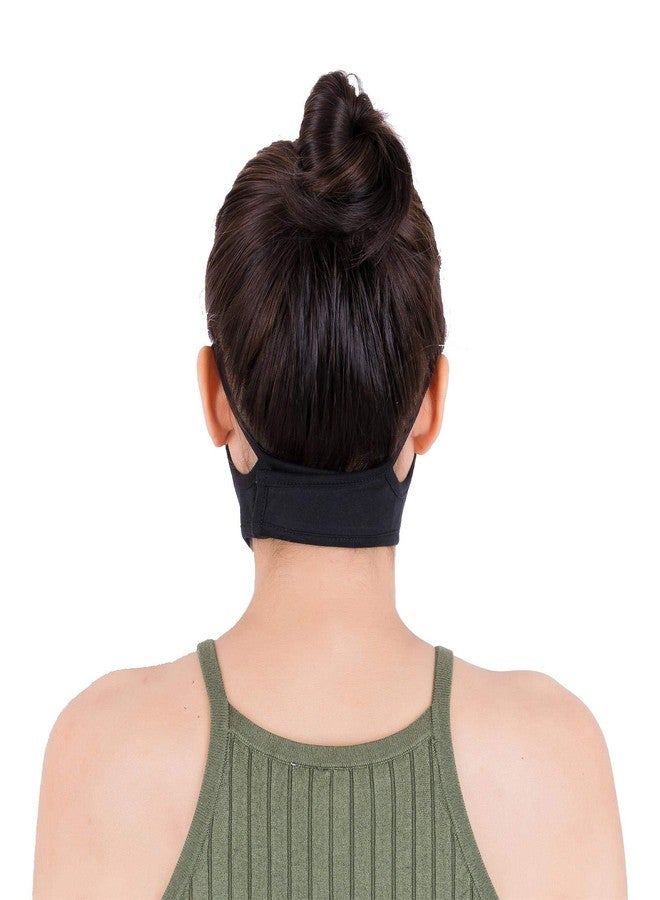 LOFBAZ Cloth Face Coverings Neck Strap with Ear Support Nose Wire Filter Pocket Washable Adjustable Reusable (Black - Adult M) - Image 4
