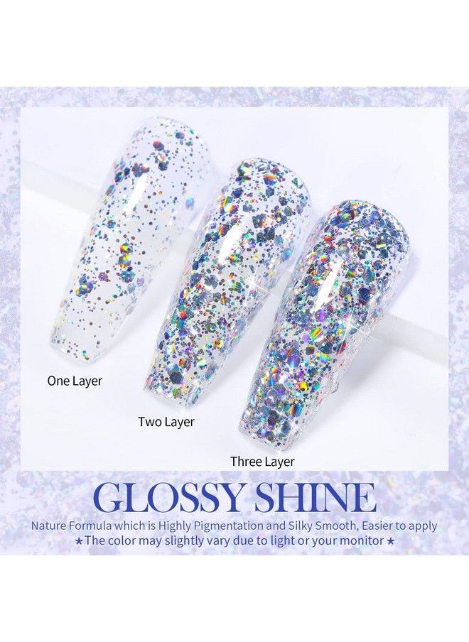 Born Pretty - Holographic Nail Polish Silver Glitter Sequins Nail Polish 7Ml - Image 1
