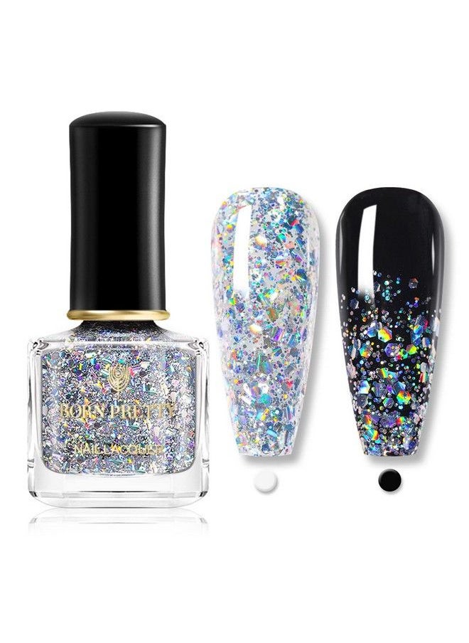 Born Pretty - Holographic Nail Polish Silver Glitter Sequins Nail Polish 7Ml - Image 1