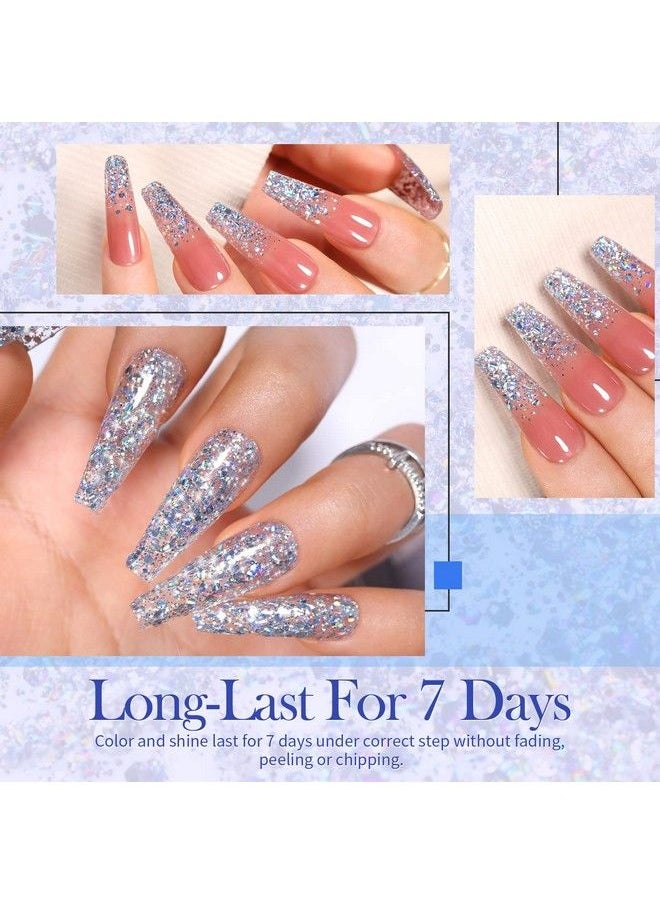 Born Pretty - Holographic Nail Polish Silver Glitter Sequins Nail Polish 7Ml - Image 1
