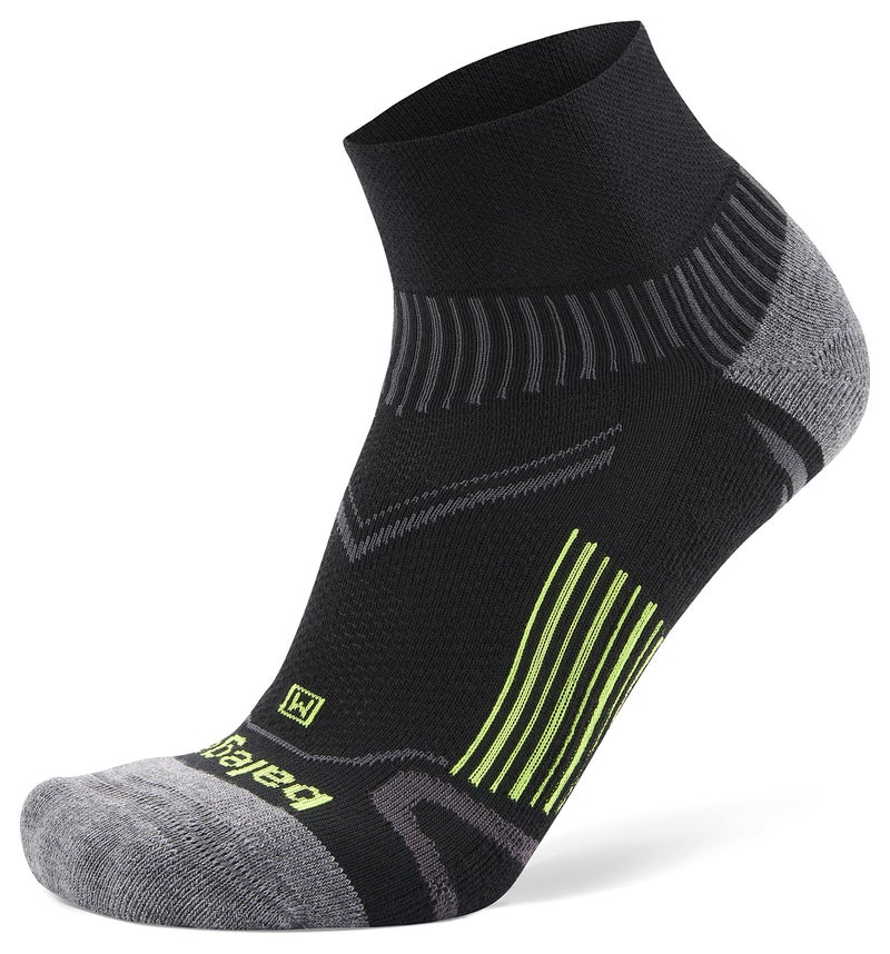 Balega Enduro Arch Support Performance Quarter Athletic Running Socks for Men and Women (1 Pair), Black, Medium - Image 1