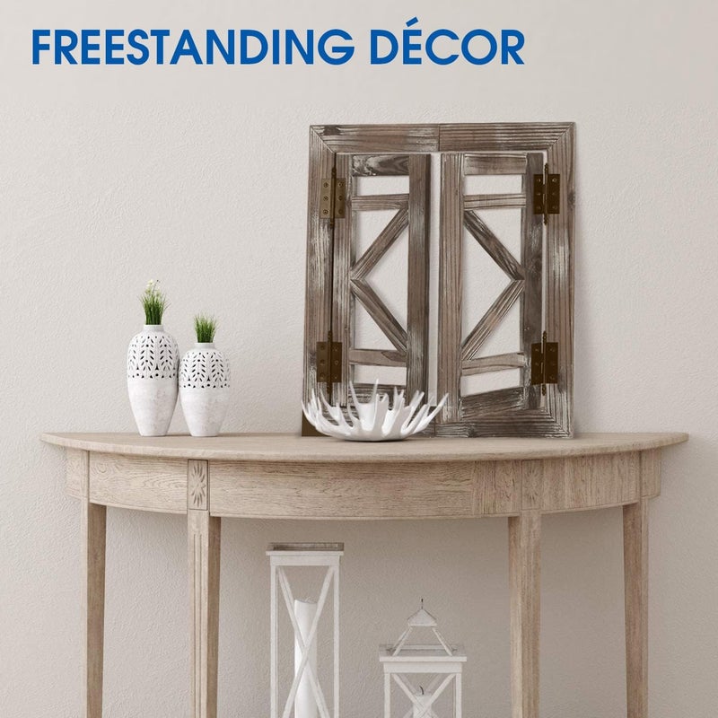 J JACKCUBE DESIGN DEISGN Rustic Wood Window Frame with Opening-doors, Wall Art Decor Hanging Window Panes, Farmhouse Wall Décor for Living Room, Bathroom, Kitchen and More -MK587A - Image 5