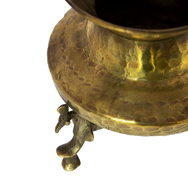 Rhapsodically Made Handmade Vintage Brass Candle Holder Pot with Stand Home Decor Pot - Image 2