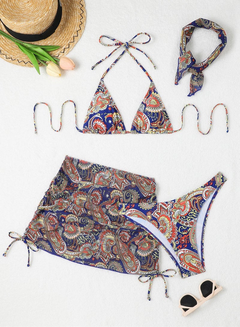 Fashionable Women's Bikini Swimsuit Four Piece Set  - Image 4